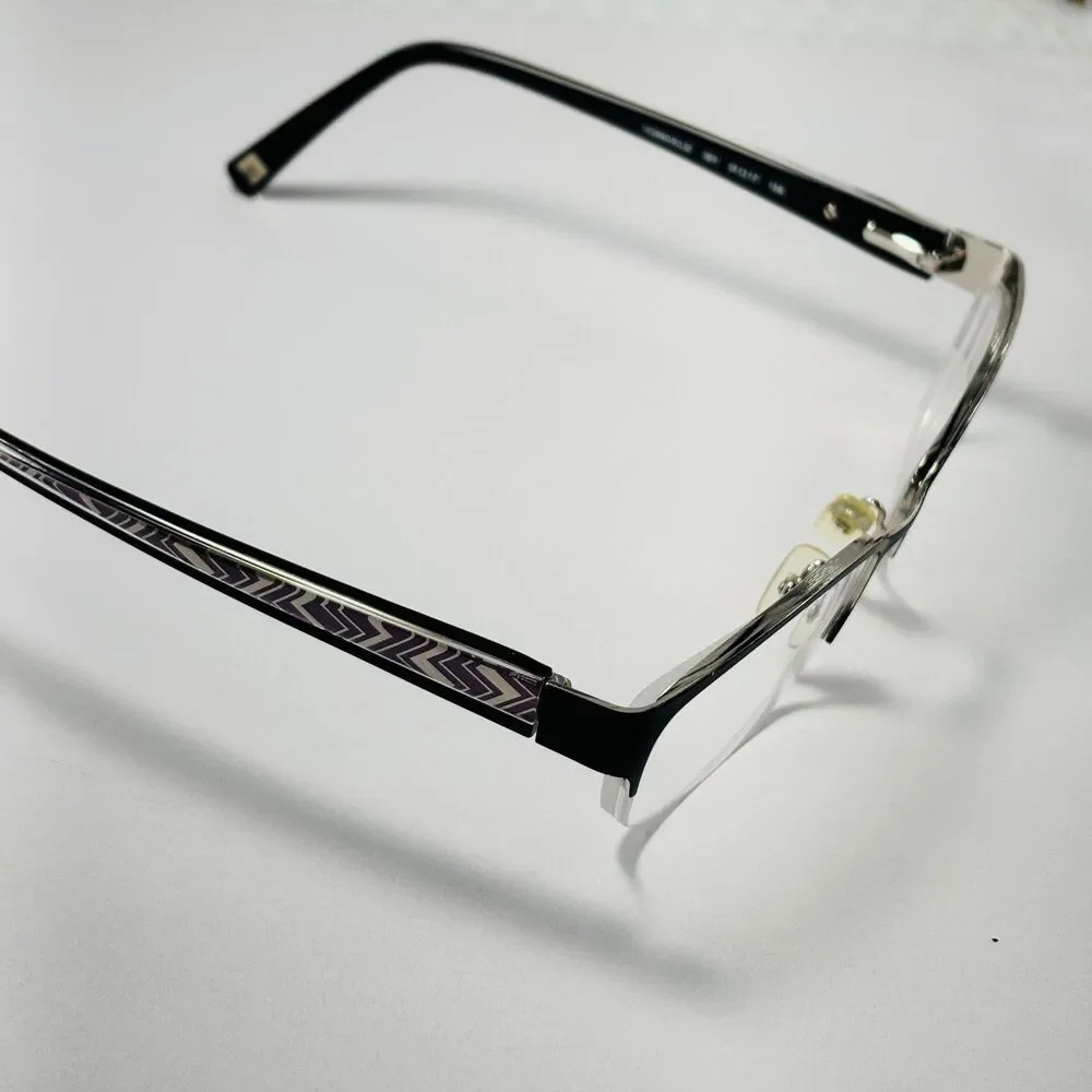 Marchon NYC Glasses FRAMES Yorkville Uptown PURPLE Silver Edges Black 51 17 135